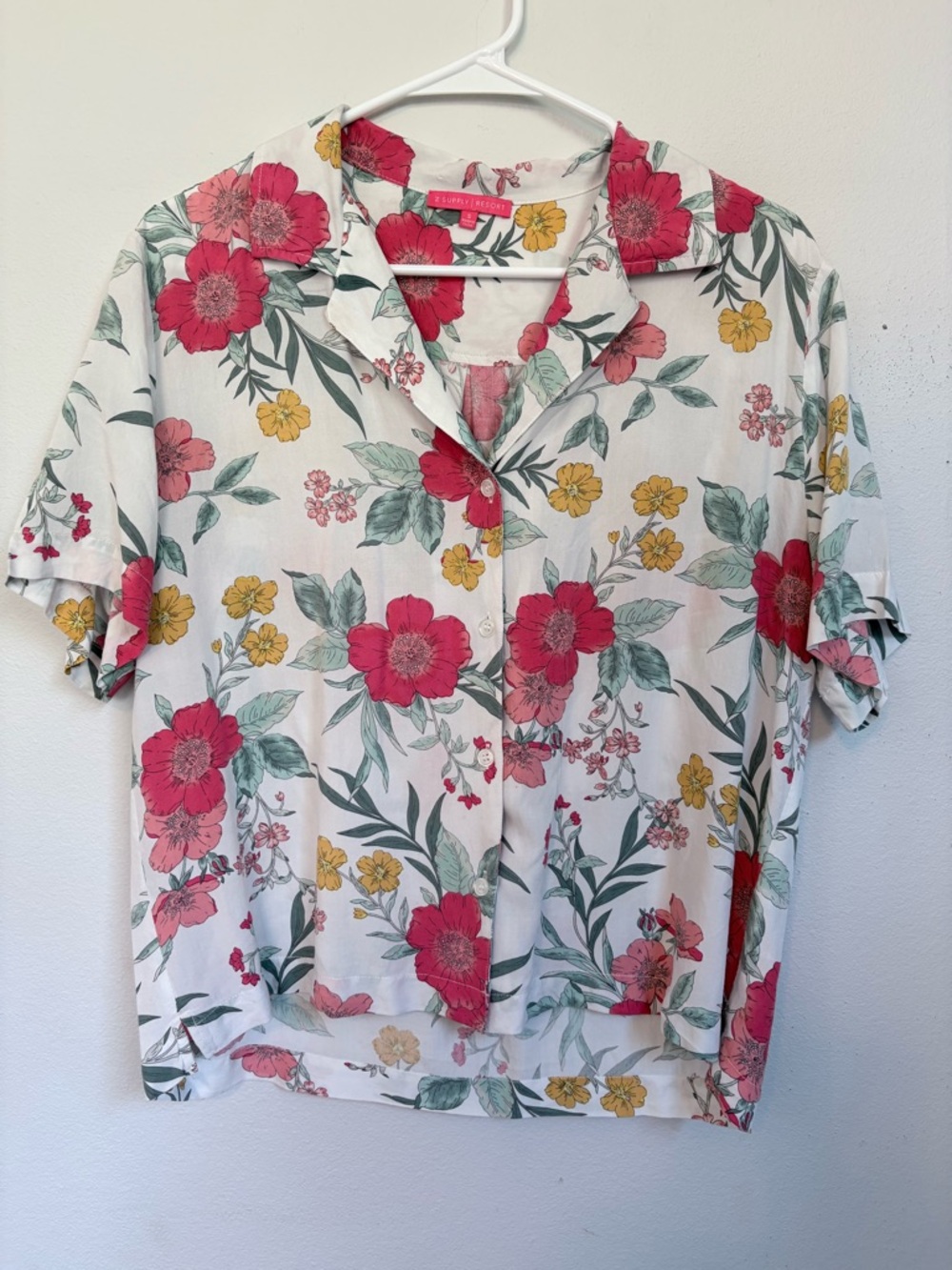 Z SUPPLY Resort Size Small Floral Button-Up Short Sleeve Shir - Picture 2 of 6